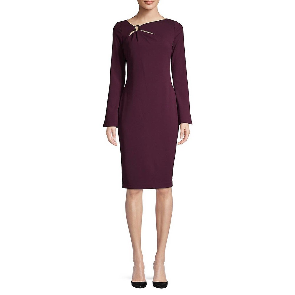 Calvin Klein Purple Sheath Dress Women's 4 MSRP: $159
